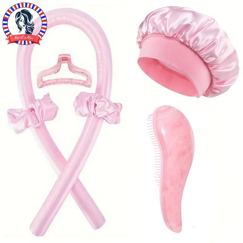 

Набор для завивки без нагрева, 6 шт., гладкая расческа для волос, не горячие вьющиеся волосы, ночные бигуди, салонные домашние парикмахерские и инструменты для укладки своими руками