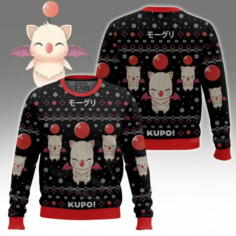 Kupo Moogle Ugly Sweater Funny Holiday Party Pullover Plus Size Xmas Jumper for Men Women Kids Christmas Sweater Gift 2026