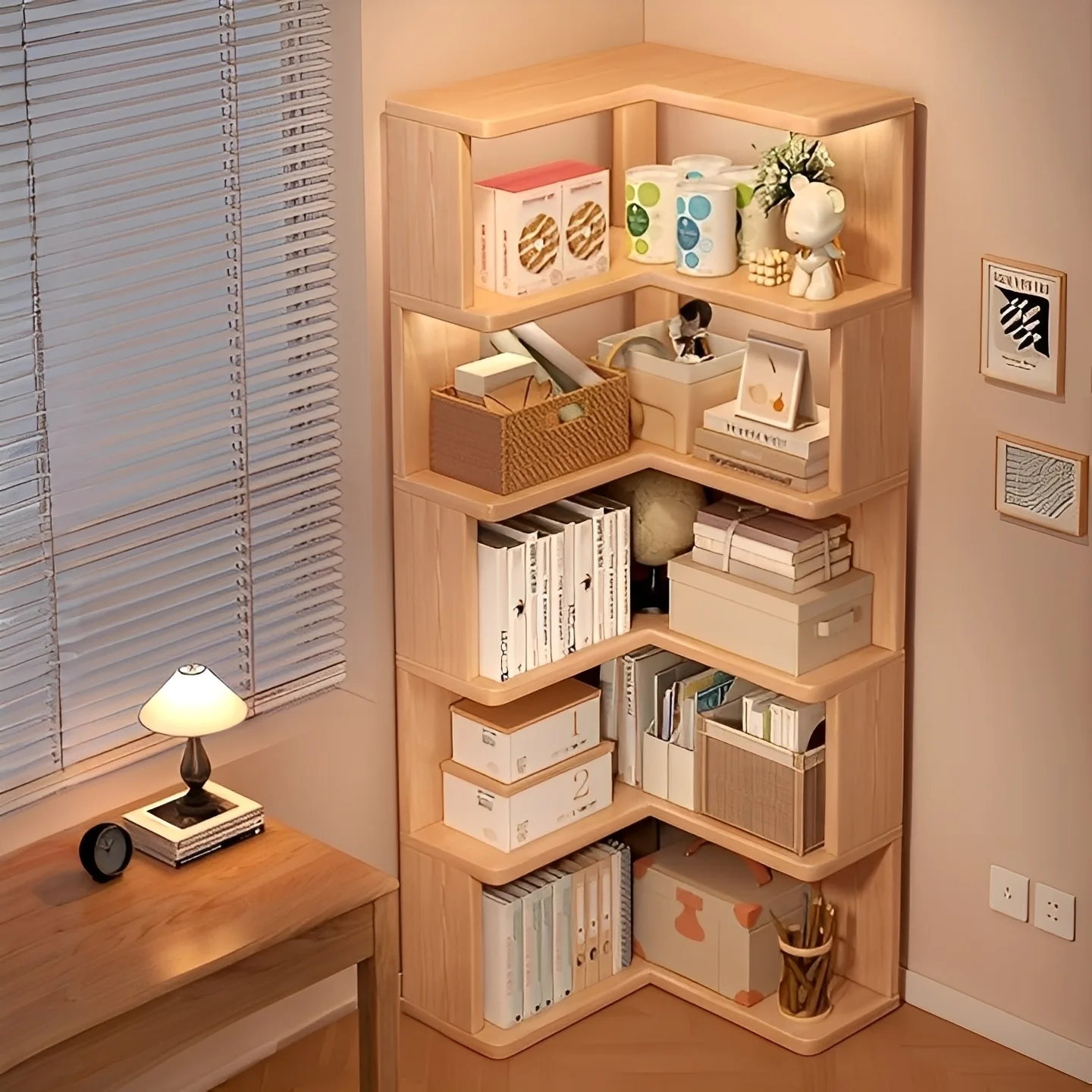

Bookcase 6 Cube Bookshelf Horizontal Bookcase,Wooden Low Book Shelf Display Storage Cabinet with Base Closet Library Furniture