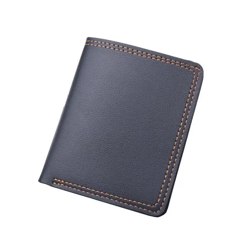 Minimalistische Herren-Geldbörse aus PU-Leder, Schwarz-Kaffee, große Kapazität, mehrere Fächer, zweifach faltbar, Ausweiskartenhalter, für Männer und Frauen – Detail 5