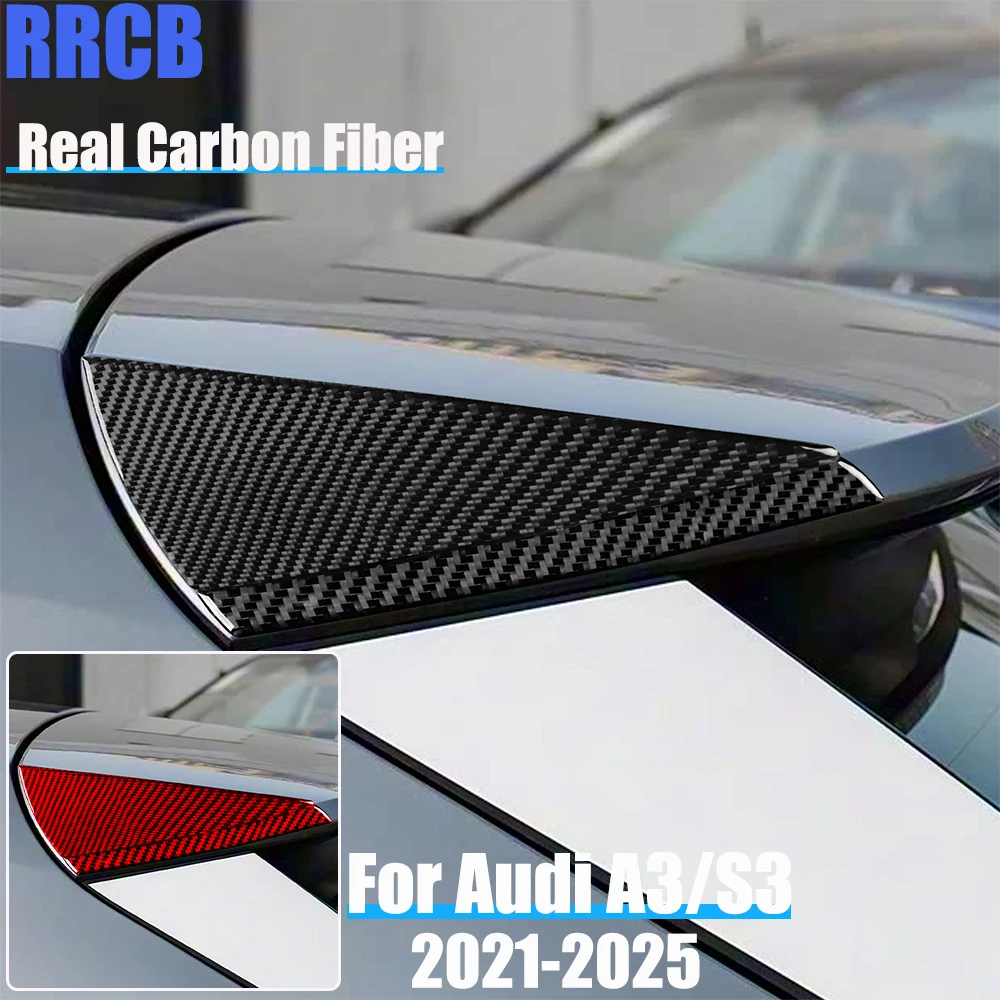 

Настоящее углеродное волокно, автомобильные аксессуары, задний спойлер, декоративная мягкая наклейка для Audi A3 S3 8Y 2021 2022 2023 2024 2025