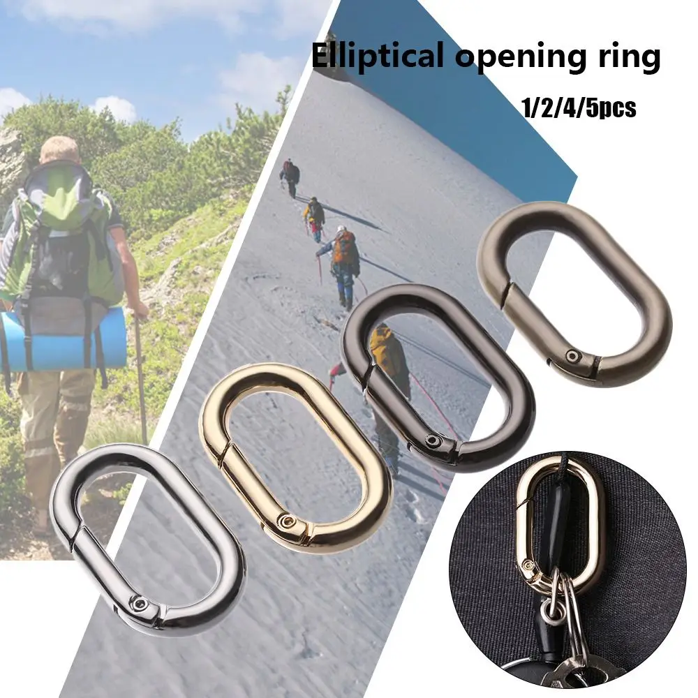 1/2/4/5pcs High quality Accessories Camping Hiking Bag Belt Buckles Outdoor Carabiner Spring Oval Rings Handbags Clips