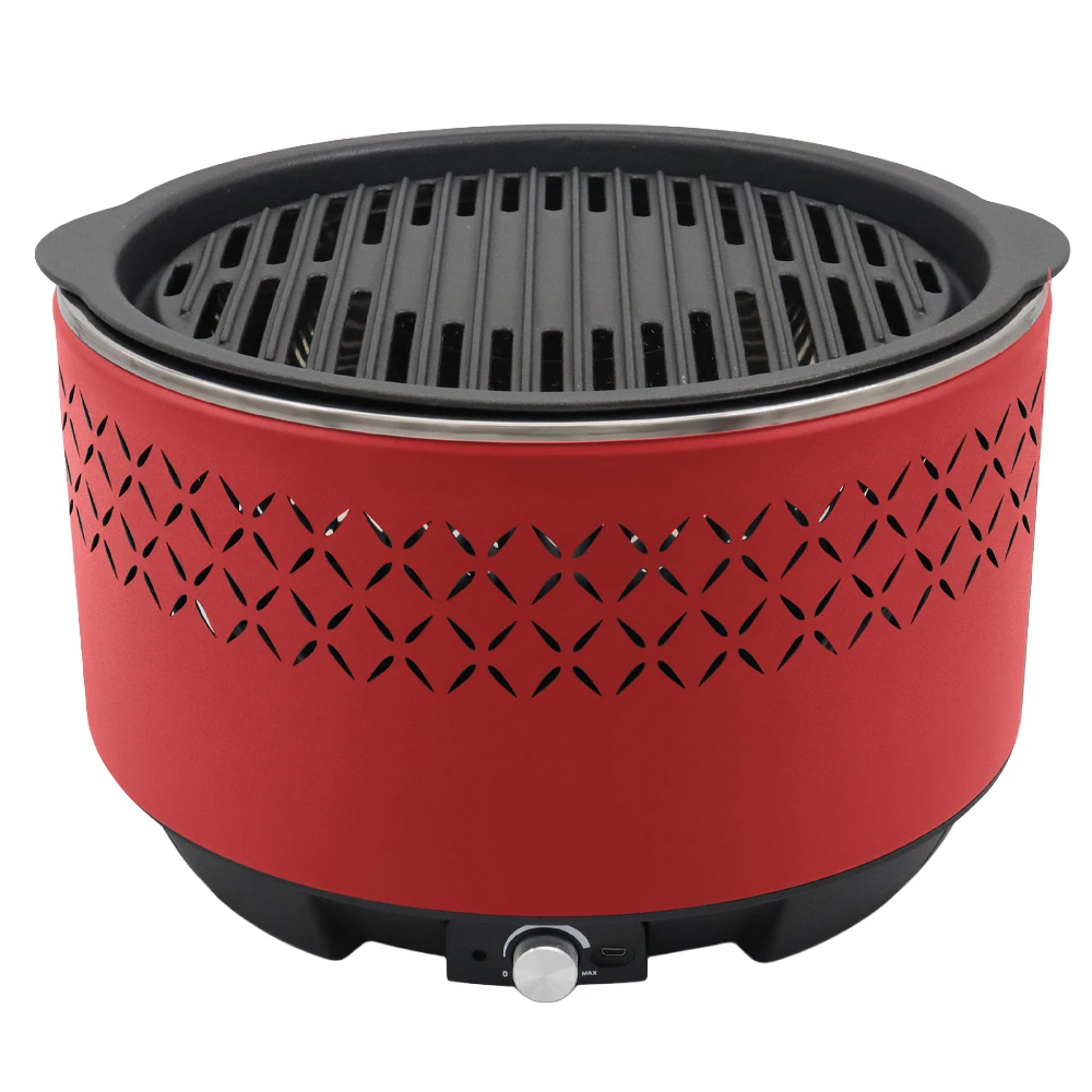 Premium Outdoor Smokeless Gas Charcoal Barbecue Grill with Electronic Ignition Camping Cooking Barbecue Oven