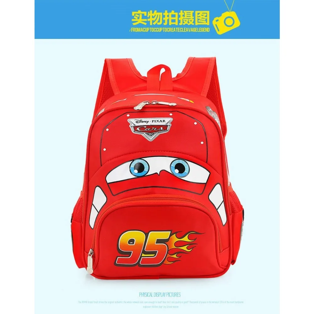 Mochila de Disney Cars para niños de 3 a 6 años, bolsa escolar de alta capacidad, aligerar la carga, ventilar, regalos de navidad