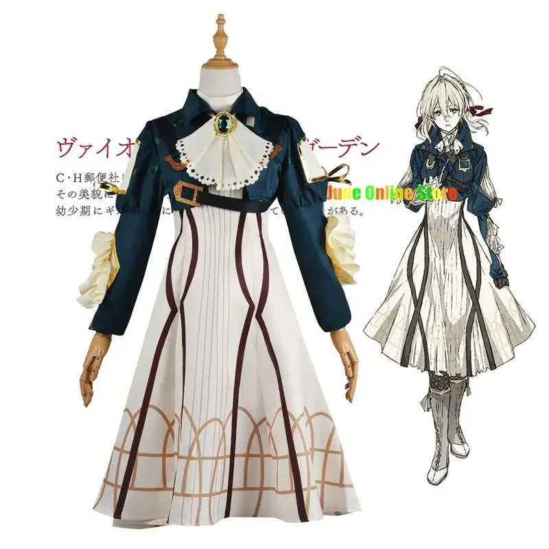 2025 nuevo vestido de sirvienta de princesa Cosplay Anime Violet Evergarden disfraz para mujer Halloween tamaño abc