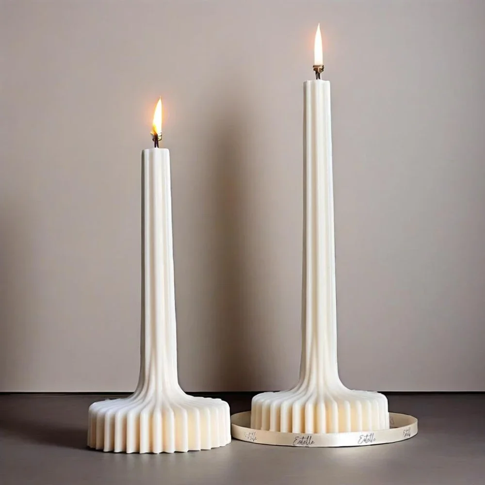 Elegante Streifen Vase Kerze Form DIY Skulpturale Säule Kerzen Kunststoff Form Gips, Der Werkzeug Party Geschenke Ästhetische Tisch Dekor