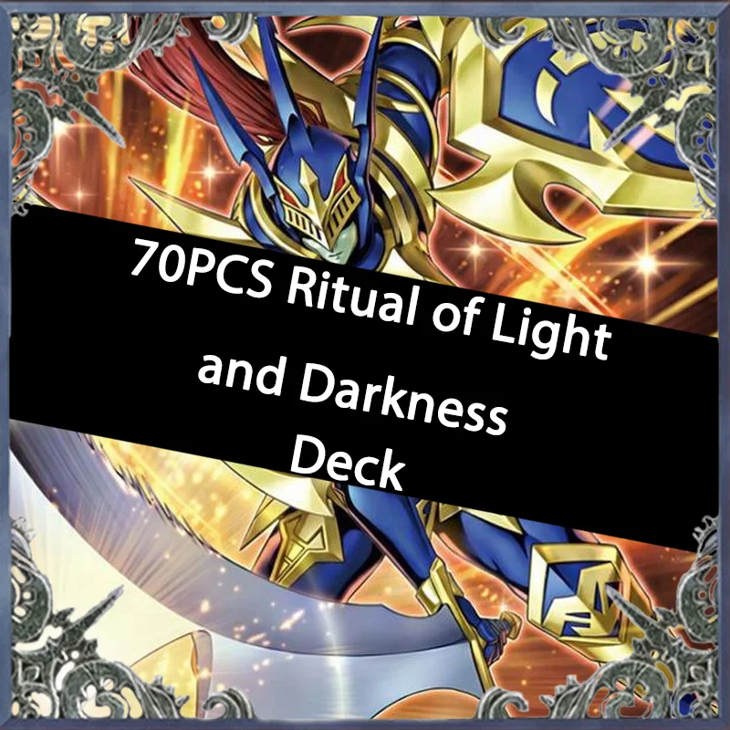 70PCS Ritual of Light and Darkness Black Chaos Black Luster Soldier Yugioh Juego de Cartas Coleccionables No Original Master Duel DIY Deck