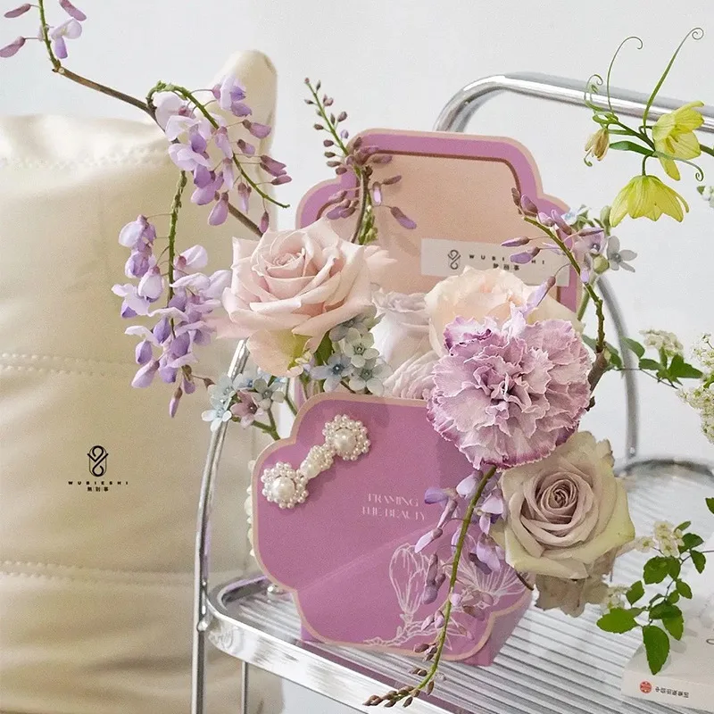 3pcs Portable Flower Packaging Box Rose Wrapping Gift Bag Birthday Party Wedding Decoration Flower Shop Bouquet Handbag image 4