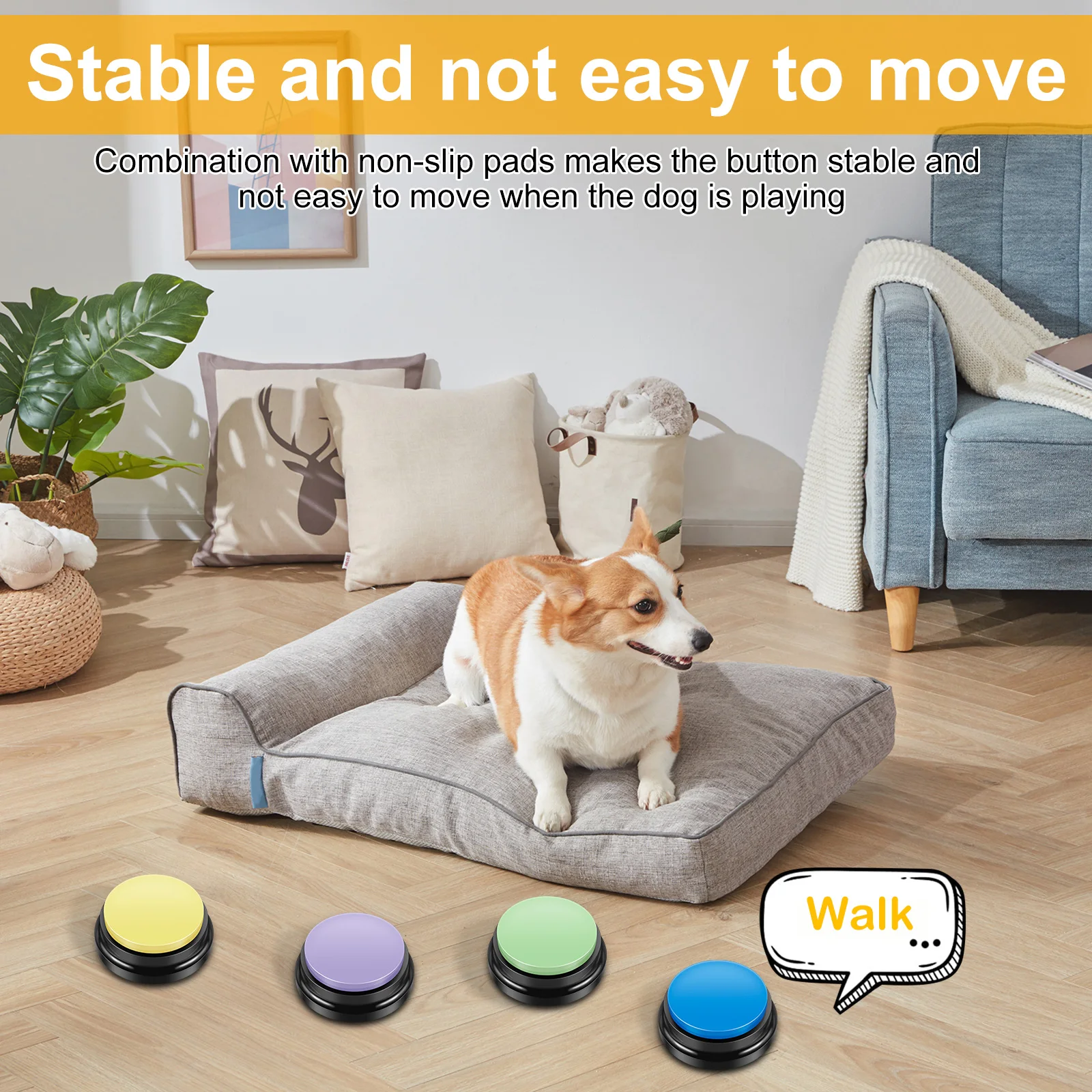 Voice Recording Button Pet Toys Dog Buttons for Communication Pet Training Buzzer Recordable Talking Button Intelligence Toy