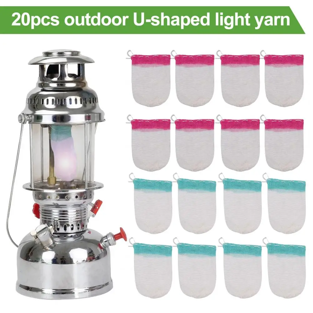 Gas Lantern Covers Outdoor Camping Lantern Mantles 20 Pack U-shape Design Gas Lamp Covers Easy Installation For Wide Usage 초롱 망토