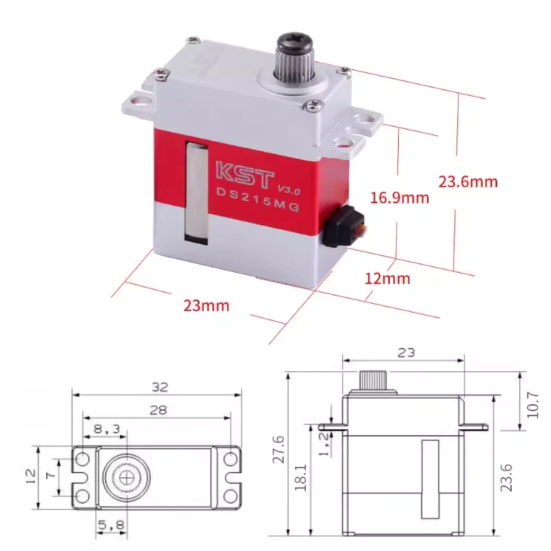 KST DS215MG DS315MG DS525MG DS589MG DS565X DS725MG Digital Metal Gear Servo For 380-700 Class RC Helicopter tail