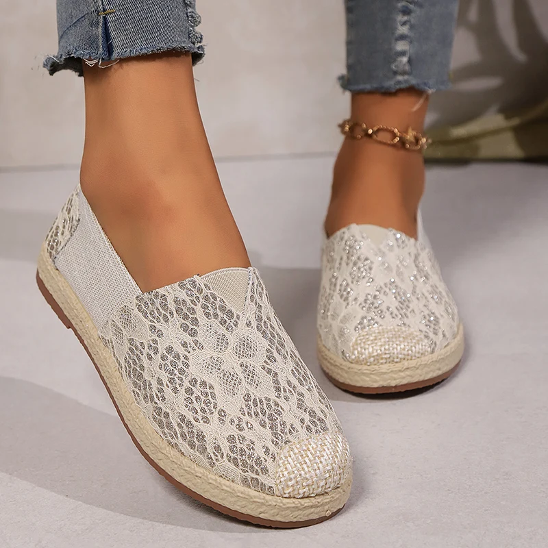 Mocassini con stampa di moda Scarpe da donna Autunno Slip-On Tacco piatto Sneakers traspiranti Donna Autunno Suola morbida Scarpe casual antiscivolo