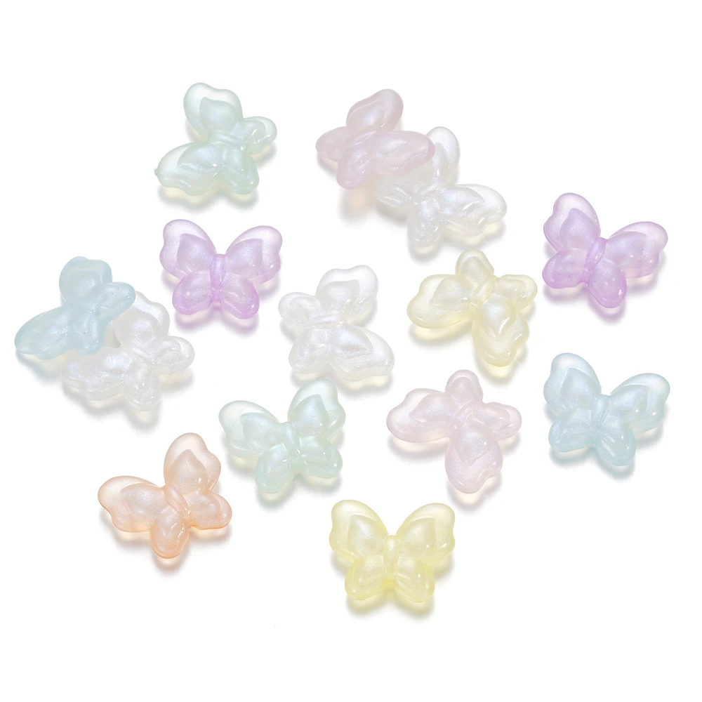 10 teile/los Schmetterling Spacer Perlen niedlichen Acryl Perlen für Schmuck machen DIY Armband Halskette Ohrringe Charms Zubehör