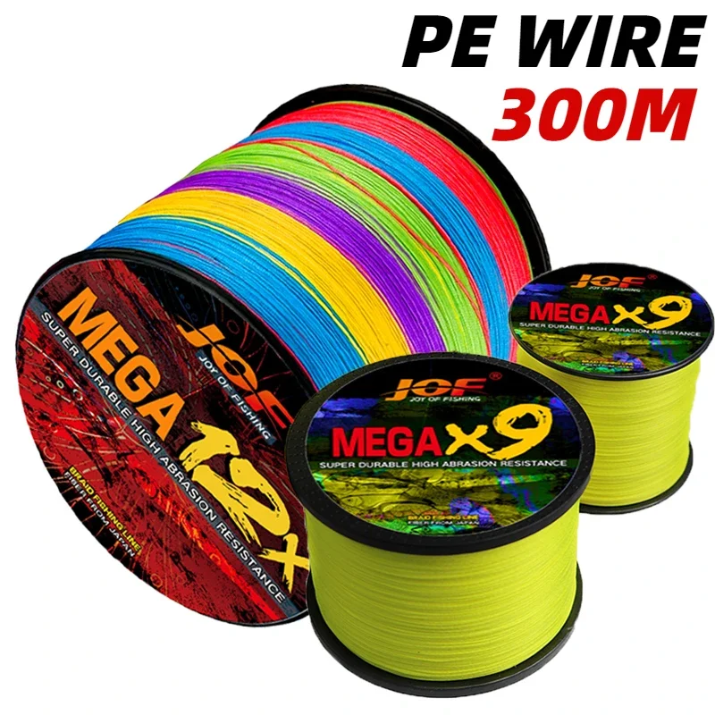 Ultra Density 12/9 Strands Braided Fishing Line 20-120LB Multifilament Multicolor Cord 300M Strong Resistant Weaves 0.14-0.55mm