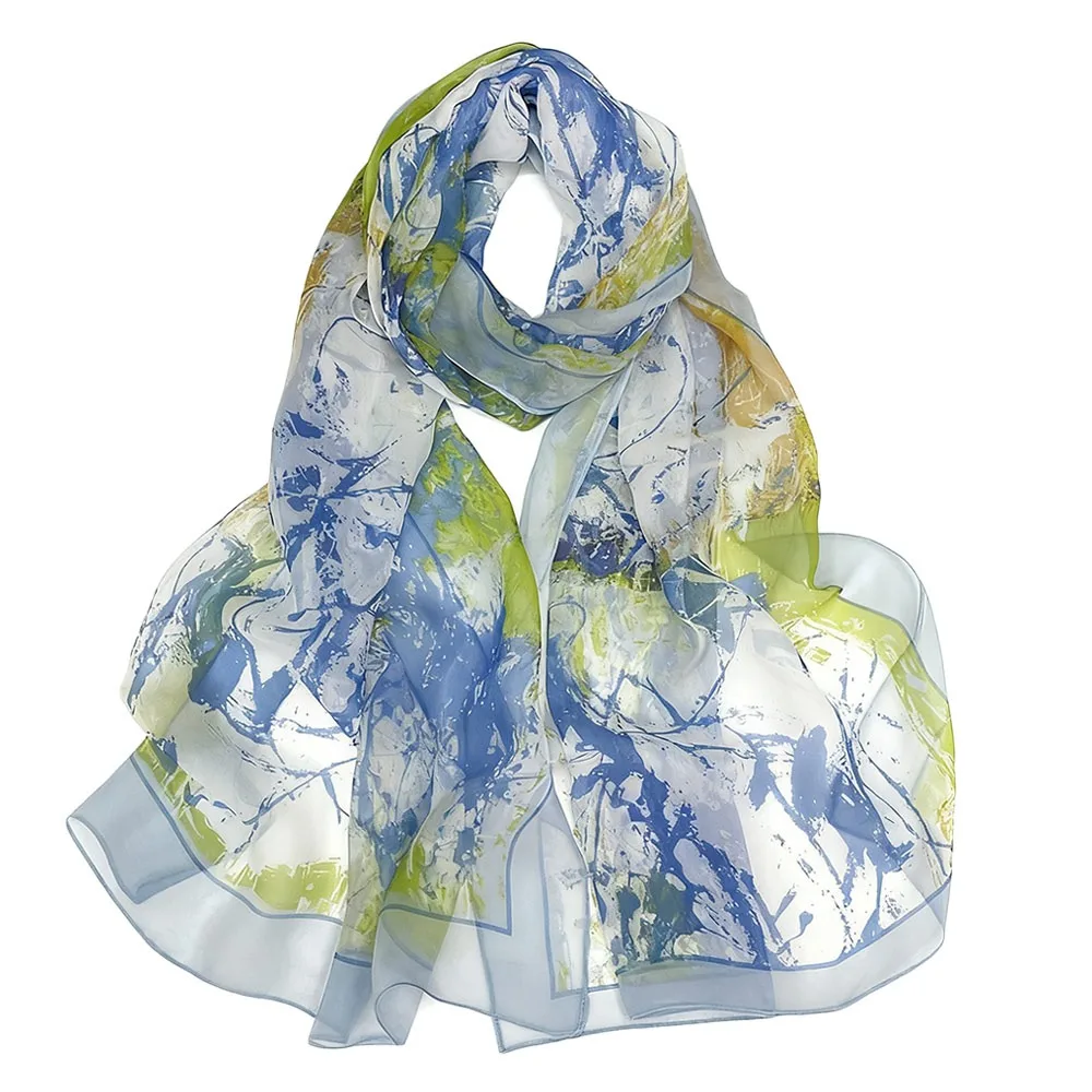 

Портативный шелковый шарф с вышивкой, солнцезащитный гладкий длинный дышащий шелковый солнцезащитный хиджаб для женщин