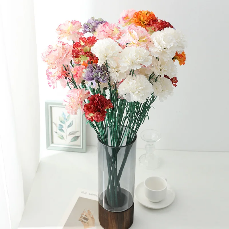 69CM Artificial Carnation Flower Home Decoration Outdoor Decoration Silk Flower Mother's Day Women's Day Gift