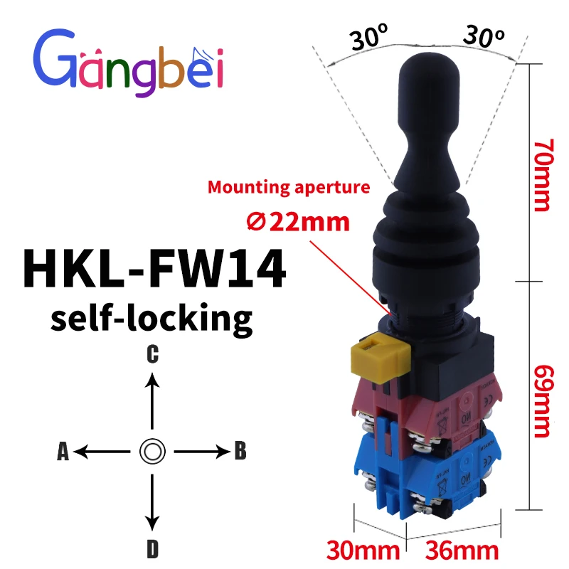 Cross Opening Cross Switch, Cross Switch, Monolever Switch, 2-Way, Four-Way, Self-Reset, Self-Locking,HKL-FW12, FW22, FW24, FW14