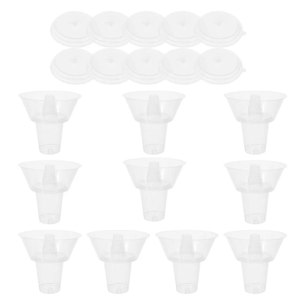 

10 set Transparent Snack Holder Clear Drink Cup Outdoor Beverage Container Portable Food Bowl Thickened Snack Bowl For Party Use