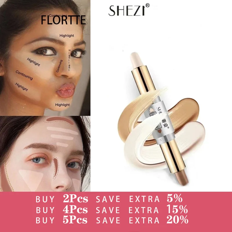 Shezi Double-end Face Highlight Charming Face Oil-control Concealer Pencil Facial Highlight Corrector Repair Stick Pen Cosmetics