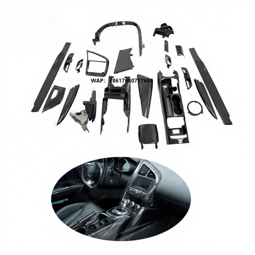 Carbon Fiber Customized Interiors for R8 V8 V10 Car Interior Trim Set (21 Pcs)