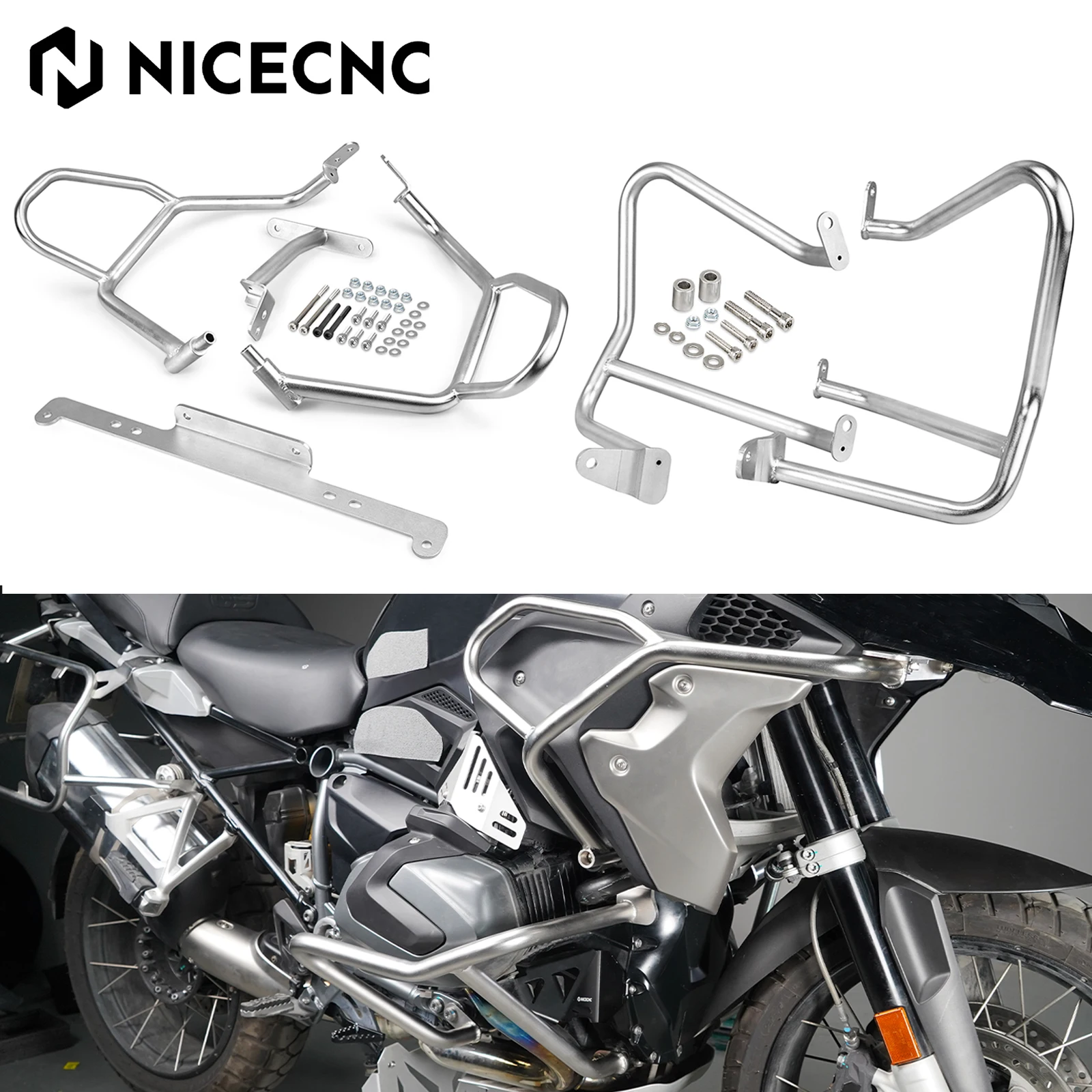 

For BMW R1250GS 2019-2024 Engine Guards Crash Bars Upper Lower Crash Bar Bumper Frame Protector R 1250 GS R1250 GS R 1250GS