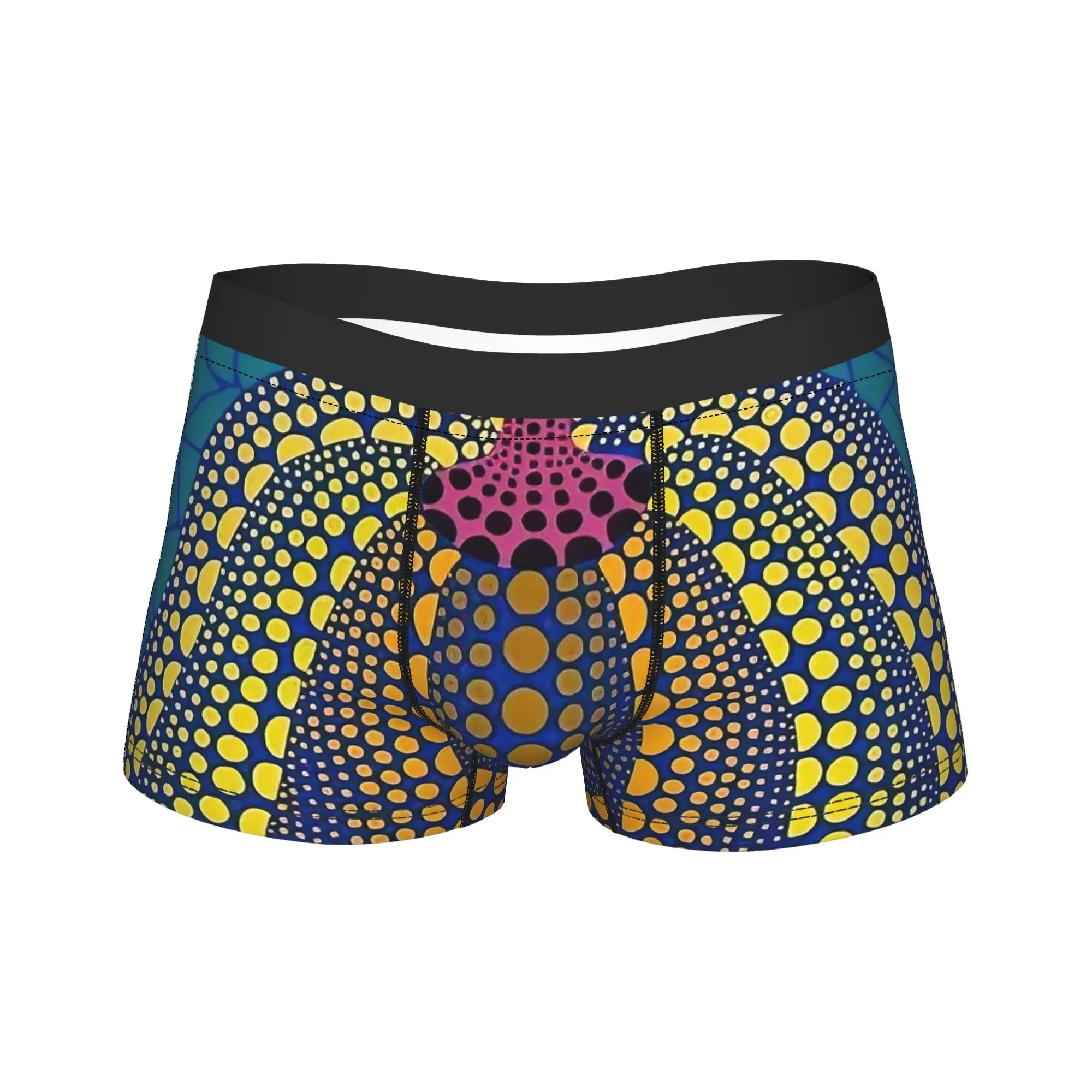 Men Y-Yayoi Kusama Pumpkin Long Underwear  Humor Boxer Briefs Shorts Panties Male Polyester Underpants M-XXL