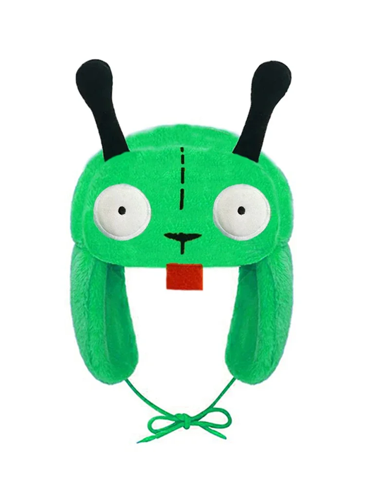 3D Eyes Green Invader ZIM GIR Dog Winter Warm Hat Ushanka Hat Cute Winter Hat for Boys Girls Kids Cartoon Anime Cap Gorras