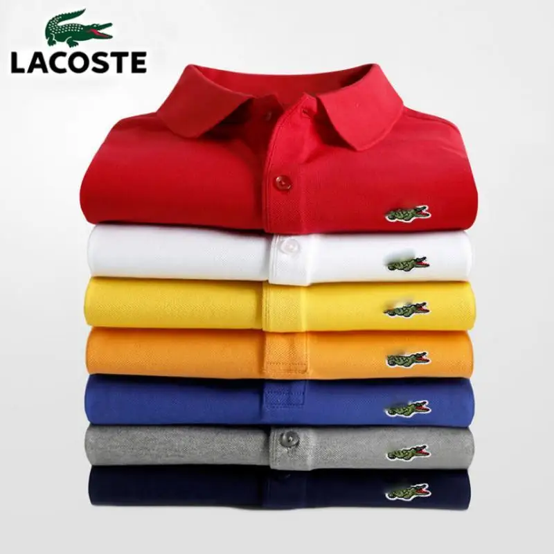 Men Summer Polo Shirt Brand Fashion Cotton Short Sleeve Polo Crocodile Shirts Male Solid Jersey Breathable Tops Tees 5566