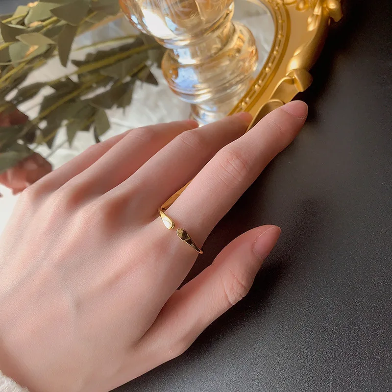 925 Sterling Silver Engagement Fine Jewelry Ladies Water Droplets Fine Stackable Rings For Women Jewellery Moneys 925