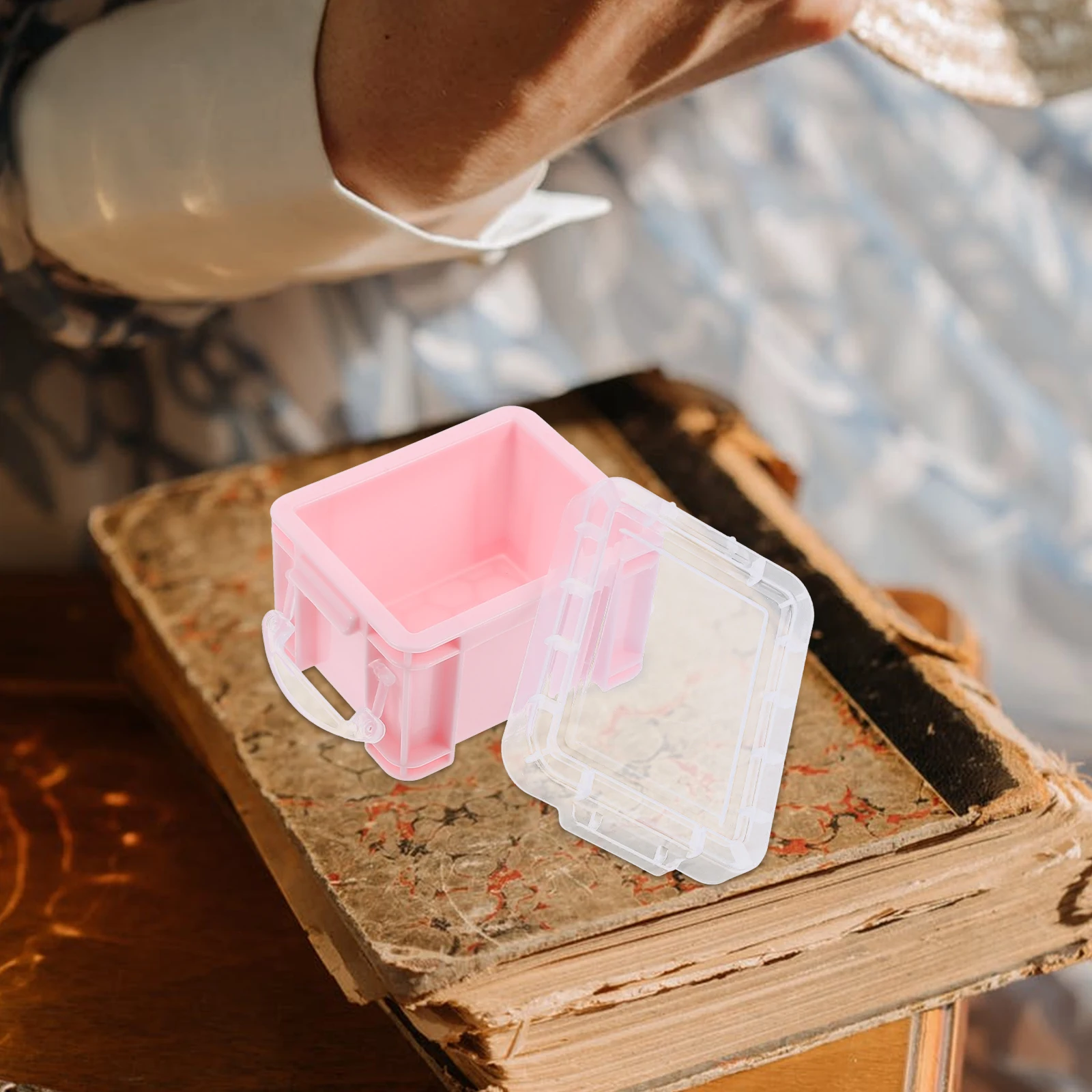 

6pcs Mini Storage Boxes Small Containers Lid PP Material Easy Open Stackable Design for Jewelry Cosmetics Transparent