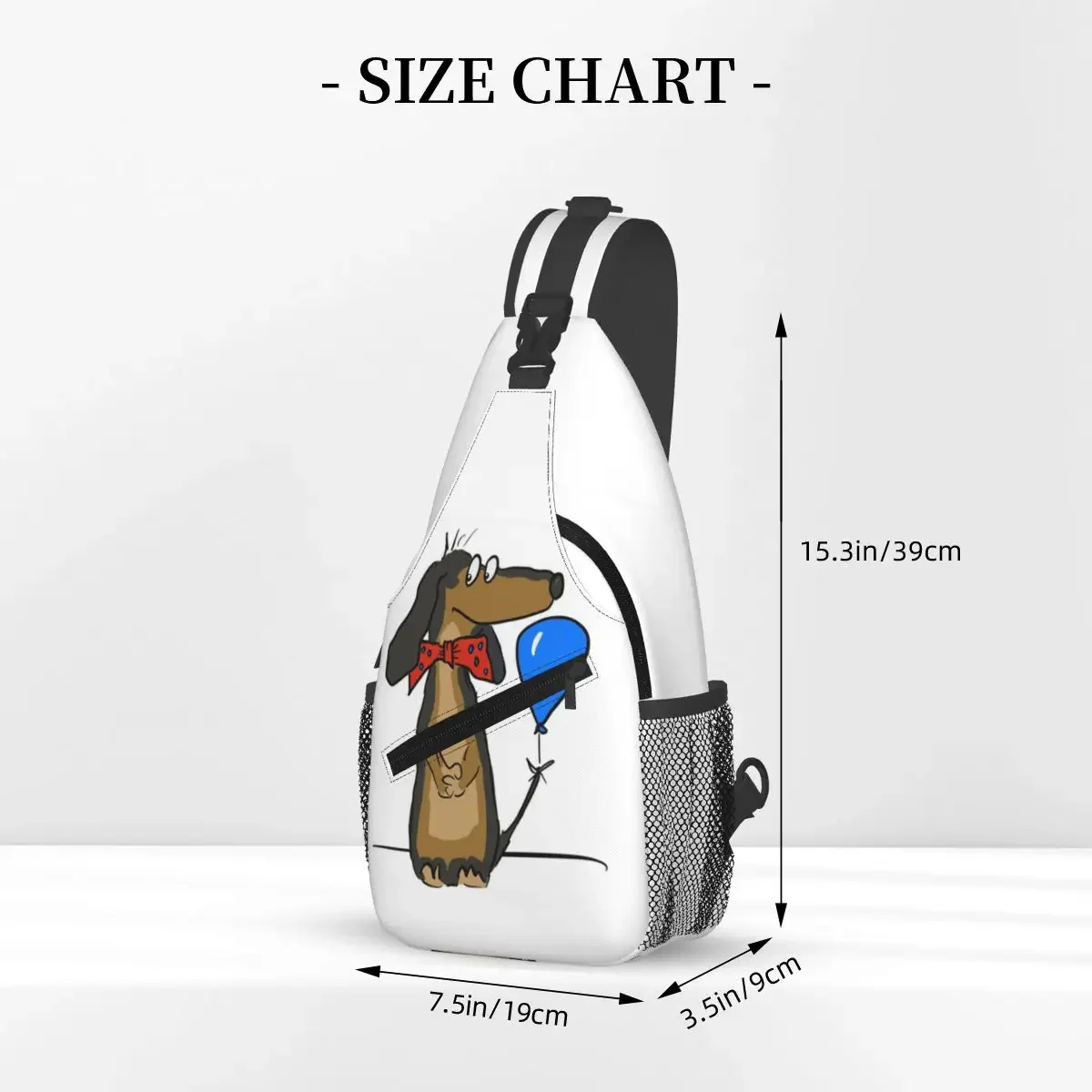 Dachshund Sausage Dog Chest Bag Men Sling Crossbody Backpack Chest Bag Traveling Hiking Daypack Shoulder Bag