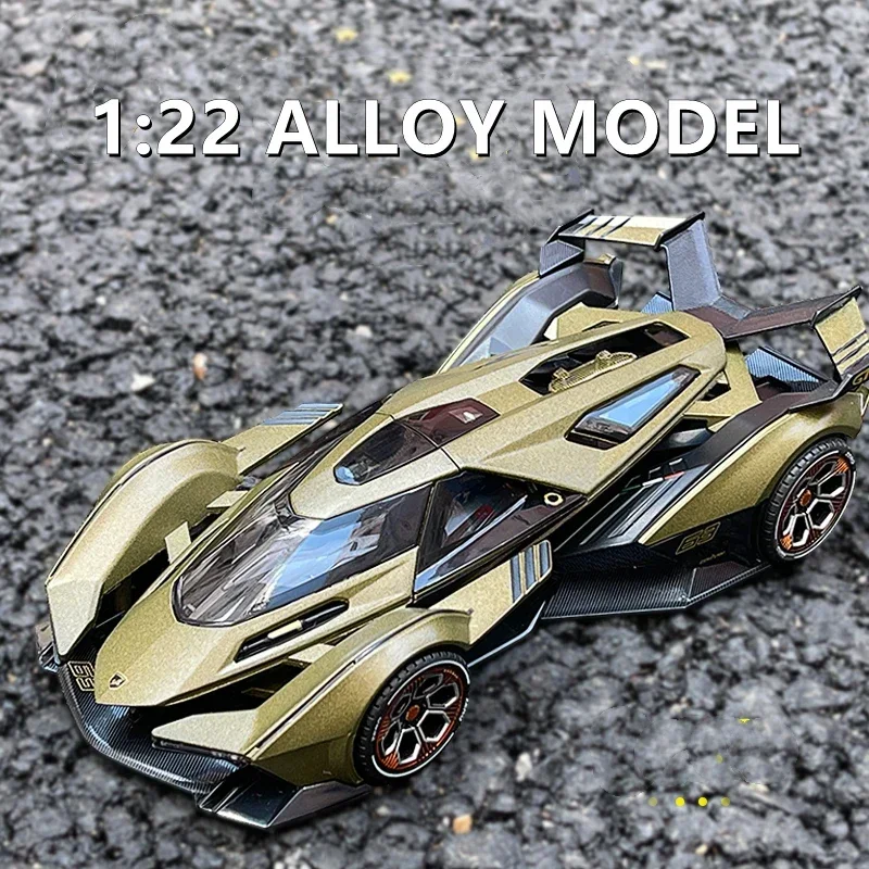 1:22 Lambos Vision Gran Turismo V12 GT Legierung Modell Diecast Sound Super Racing Heben Schwanz Heißer Auto Rad Für Kinder geschenke
