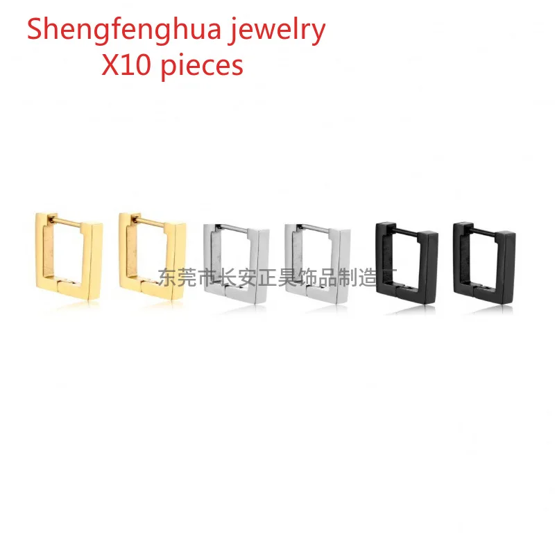 

Free shipping 10pcs Hand polished stainless steel flat special-shaped ear buckles Amazon Premium earrings fashion trend titaniu