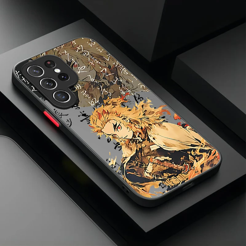 Anime Demon Slayer Case For Samsung Galaxy S24 S23 S22 Ultra S21 S20 FE S10 Plus A15 A25 A35 A55 5G Note 20 10 Matte Hard Cover image 3