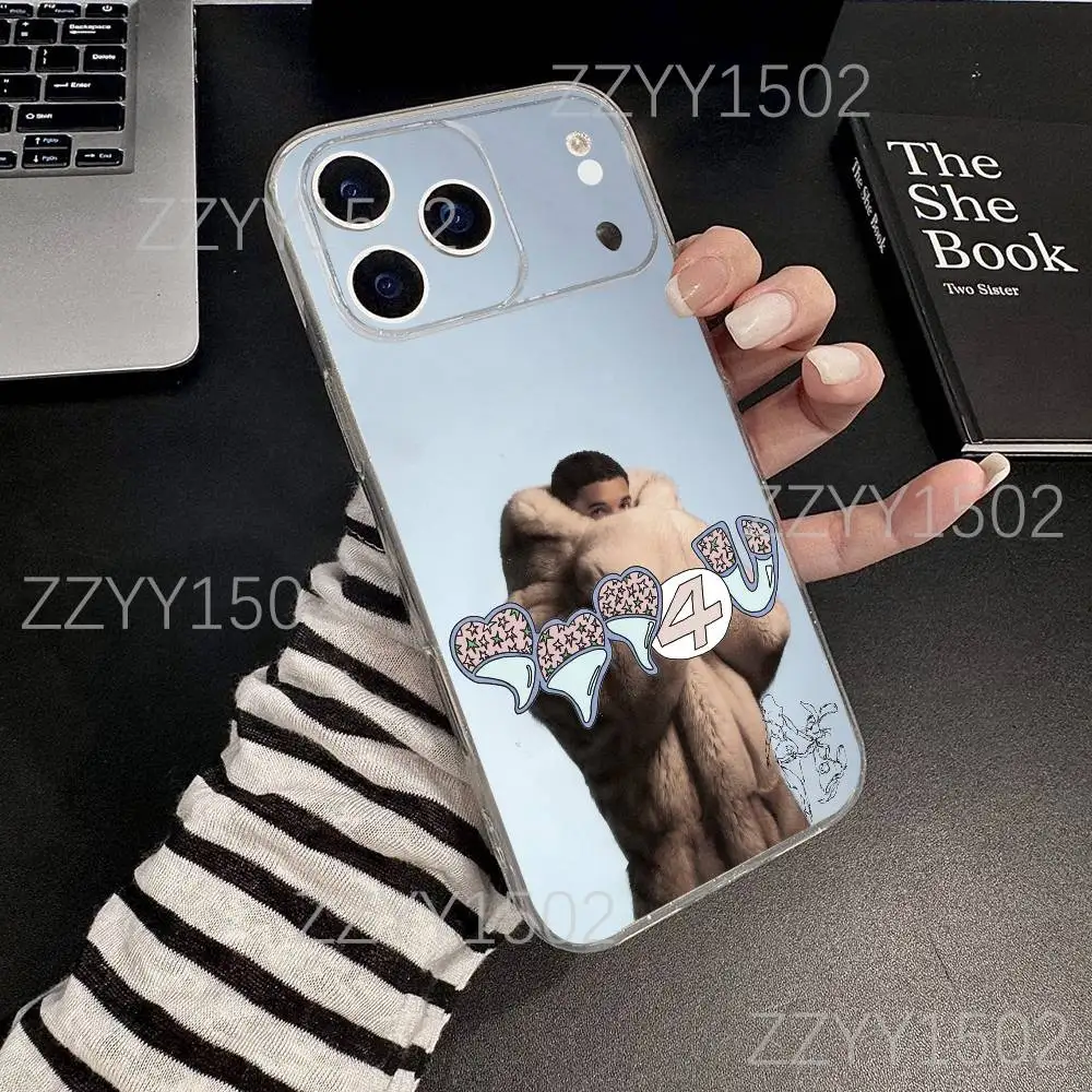 حافظة هاتف Rapper D-Drake بقيمة 4 دولارات أمريكية لهاتف iPhone 17,16,15,14,13,12,11 Pro,Max,Plus,X,XS,XR,SE4,E Mini شفافة ناعمة