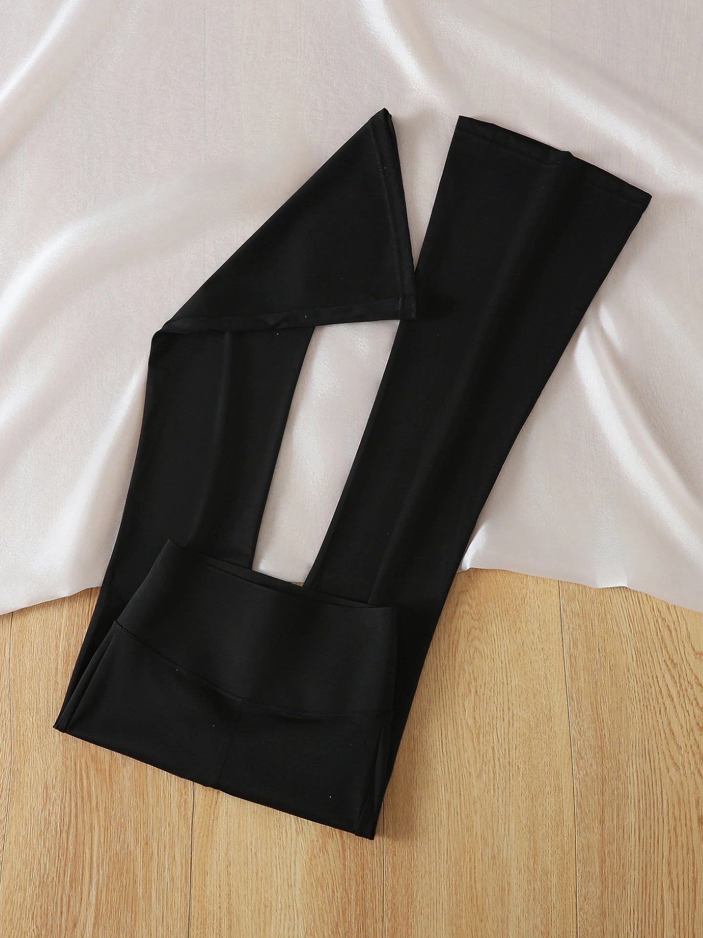 

La Chapelle High Waist arkskin Pants Women's Yoga Pants Thin Fce Bell Bot Elastic Comfortable Long Trousers