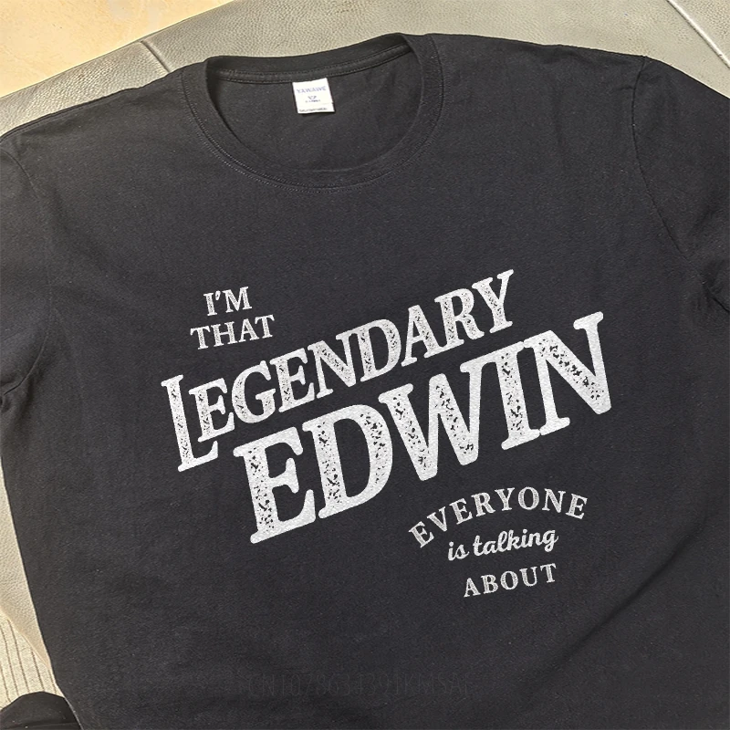 ملابس يومية صيفية لها تي شيرت أنا أن الأسطوري إدوين الجميع يتحدث عن تي شيرتات قصيرة الأكمام مريحة برقبة دائرية #3