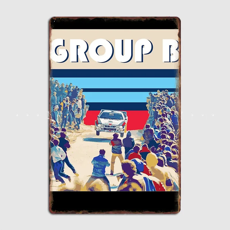 Lancia 037 Rally Evo 2 Group B WRC Rally Car Posters Metal Sign Poster Wall Room Decor Automobile Club Vintage Home Decor
