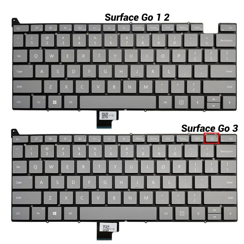 

Новая клавиатура US для Microsoft Surface 1943 1963 Go 2 Go 3 Серебристая фотовспышка AEZ91U06110/фотовспышка AEZ91U02110