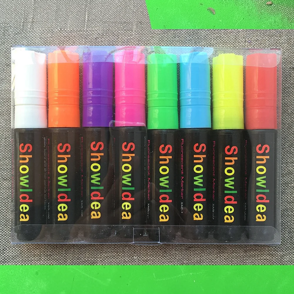 Double Tip Fluorescent Markers For LED Writing Board Erasable Liquid Chalk Neon Ink For Retail Store Menu Signage