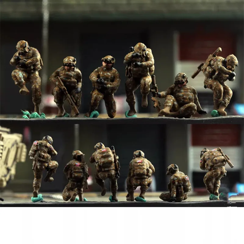 

1:72 Scale Model 6 Pcs US Navy SEAL Landing Team Paratrooper Soldiers Doll Toys DIY Scene Accessory Display Collection Fans