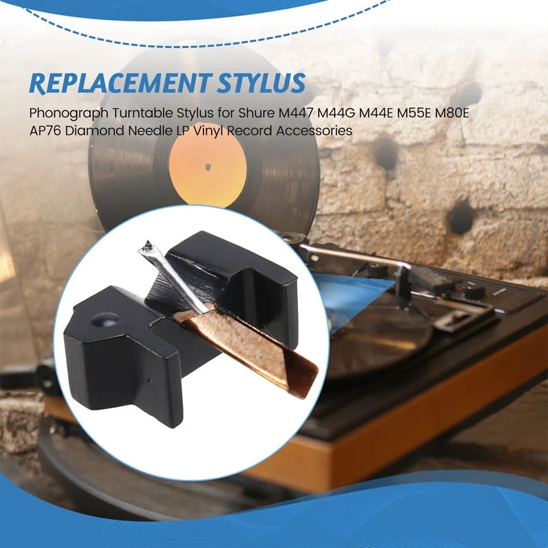 New-A47Q-Phonograph Turntable Stylus For Shure M447 M44G M44E M55E M80E AP76 Needle LP Vinyl Record Accessories