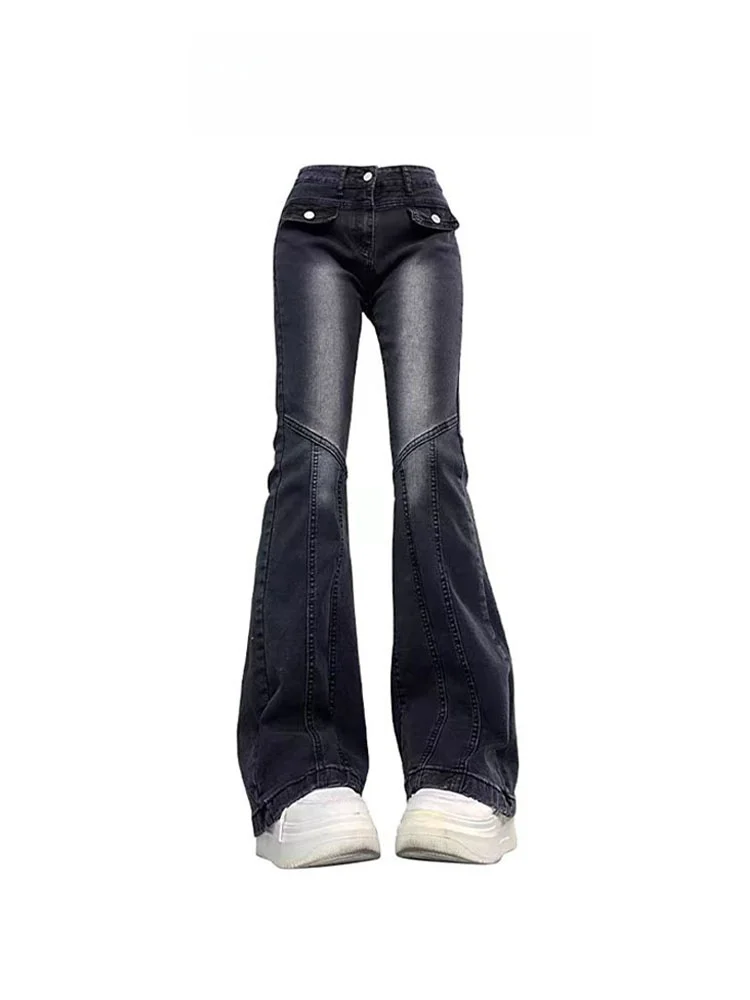 High Waist Slimming Elastic Micro Flared Jeans Women's Spring Autumn New Style 2026 Wide Leg  Hoof Pants Casual Straight...