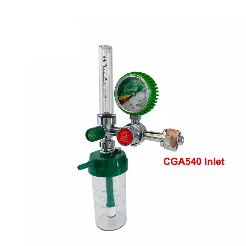 Buoy Type Oxygen Inhaler Hospital Pressure Reducer Medical Flow Regulator CG540/G5/8 Thread with Humidifier Bottle and Cannula