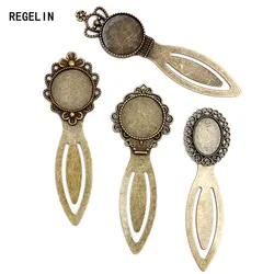 REGELIN Fashion 10pcs/lot Antique Vintage Retro Handmade Bookmark Cabochon Base Bookmark Setting for Cabochon Cameo DIY Bookmark