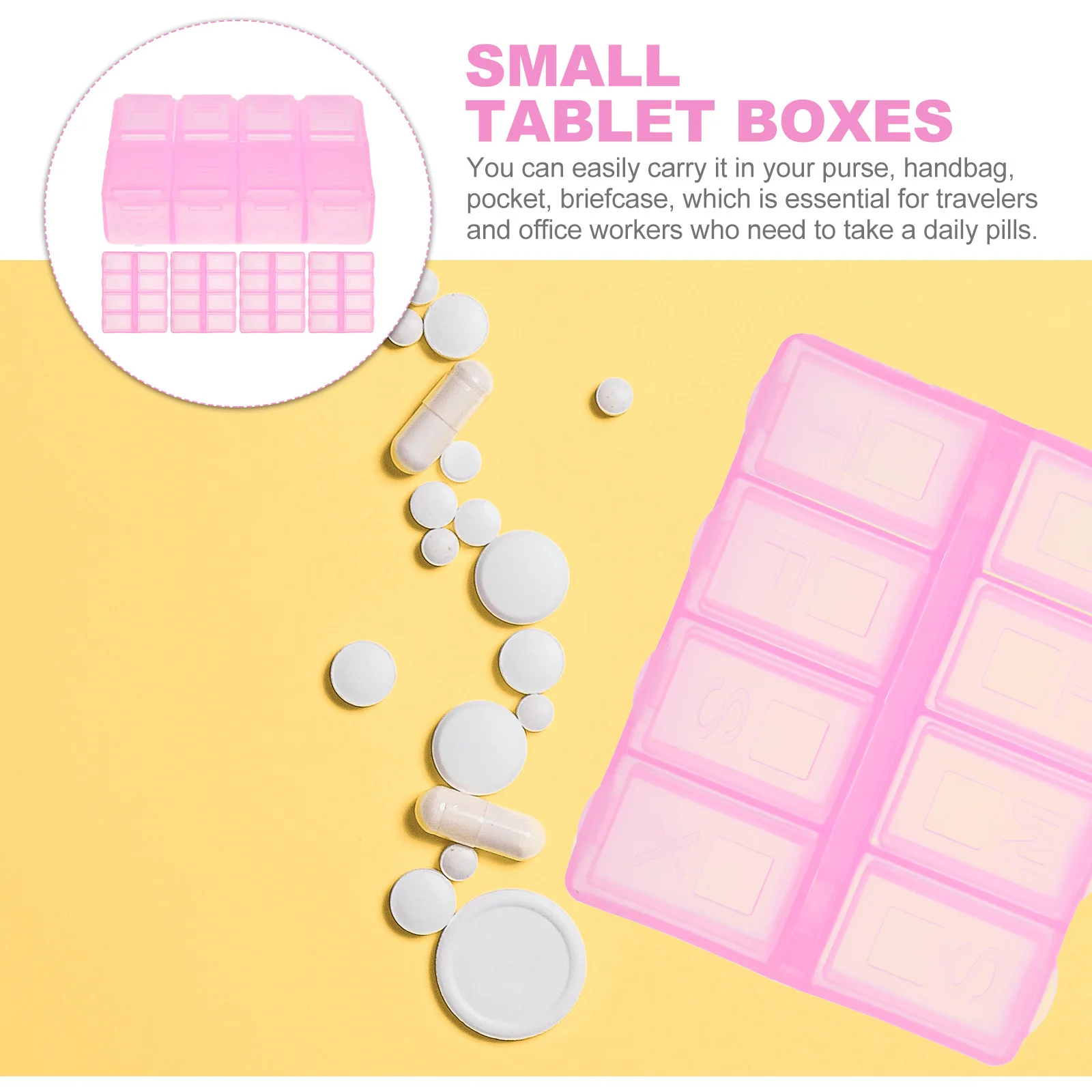 

5pcs Portable Medicine Chest Pill Storage Box Daily Use Travel Pills Case Household Airtight Compact Organizer