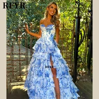 RFYR A Line Floral Prom Vestidos De Novia Pleated Elegant Prom Dress 2025 Floor Lenght Party Dress for Women فساتين السهرة 3