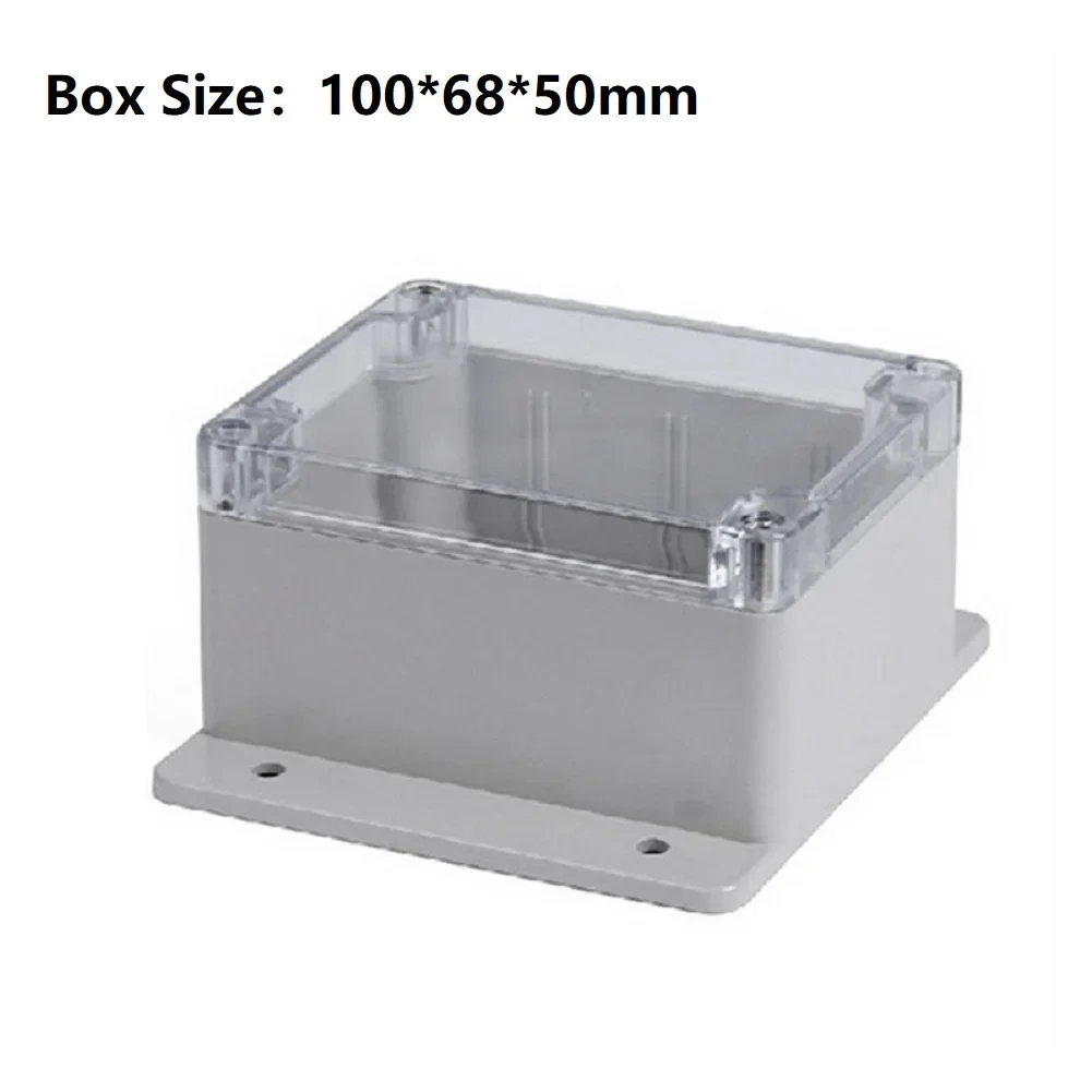 Ip65 Waterproof Plastic Junction Box 100x68x50mm With Transparent PC Cover And Ears For Outdoor Electrical Enclosure