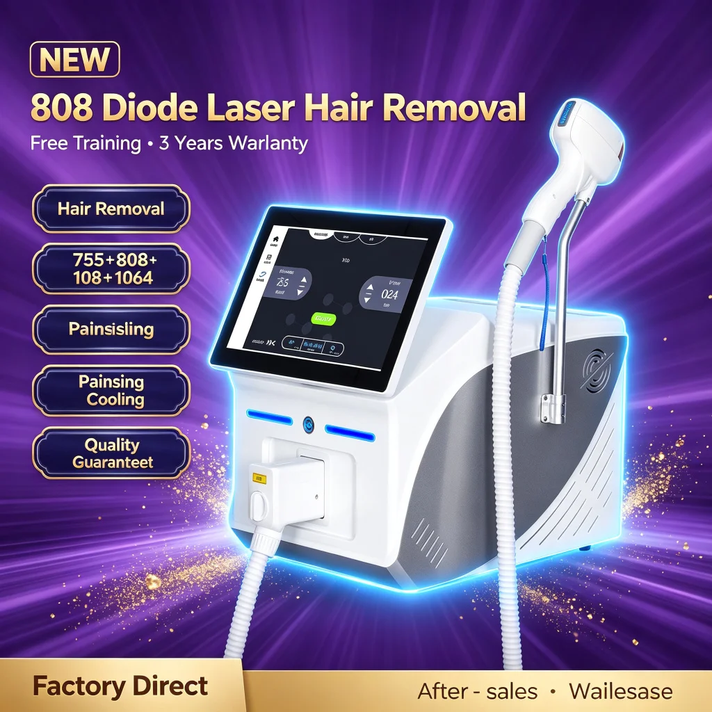 Desktop 808nm Diode Laser Hair Removal Machine Ice Cooling System Home & Salon Dual Use Epilator Device