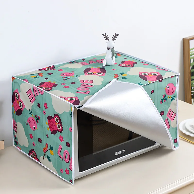 

NEW Printed Waterproof Fabric Microwave Oven Dust Cover Storage Bags European Style Anti-oil Microwave Oven Protective Cover